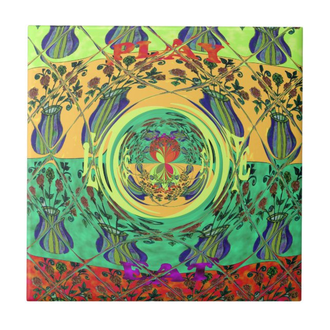 Skapa din egen eat Kärlek Play Hakuna Matata Kakelplatta (Framsidan)