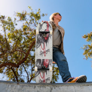 Skapa din egen Edgy Stil-skulldesign för Mode Mini Skateboard Bräda 18,7 Cm