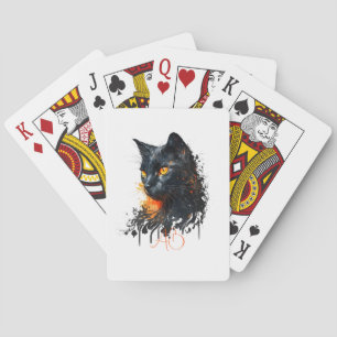 Skapa din egen eldsjäls svarta kattbyst. casinokort