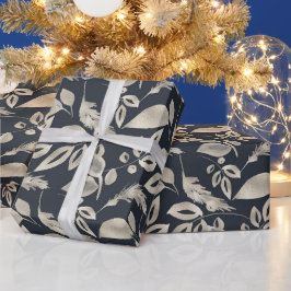 Skapa din egen Elegant Black & Guld-blomma Presentpapper