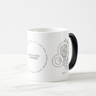 Skapa din egen Elegant Black & White Leo Zodiac Magisk Mugg