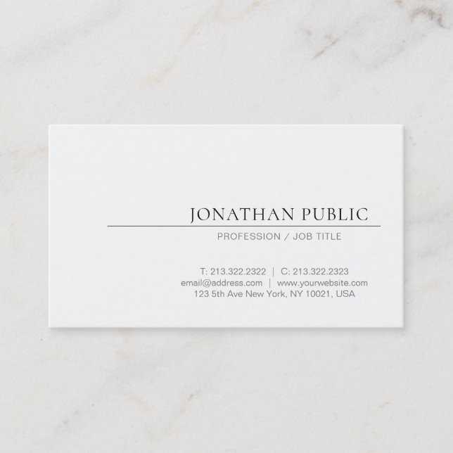 Skapa din egen Elegant Design Minimalistic Plain Visitkort (Framsida)