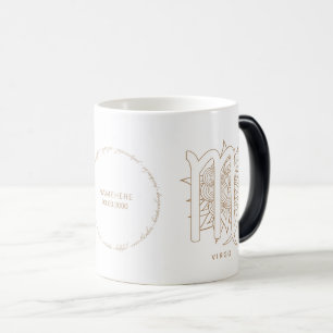 Skapa din egen Elegant Guld & White Våg Zodiac Magisk Mugg