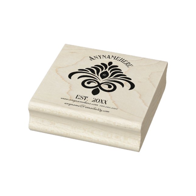 Skapa din egen elegant kalligrafi Fleur-logotyp Stämpel (Stämpel)