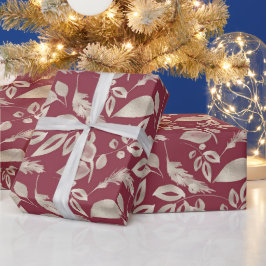 Skapa din egen Elegant Red & Guld Foliage Presentpapper