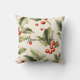 Skapa din egen Elegant Red Holly Cream Kudde