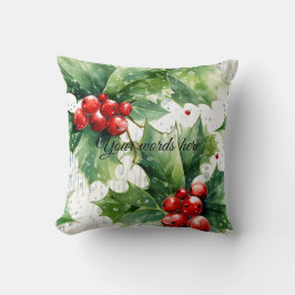 Skapa din egen Elegant Red Holly & Raindrops Kudde