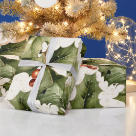 Skapa din egen Elegant Red Victorian Holly Presentpapper