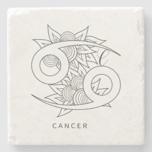 Skapa din egen elegant svart & vit Cancer Stenunderlägg