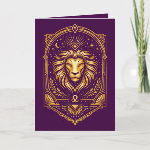 Skapa Din Egen Eleganta Guld Art Deco Lejon Helgkort