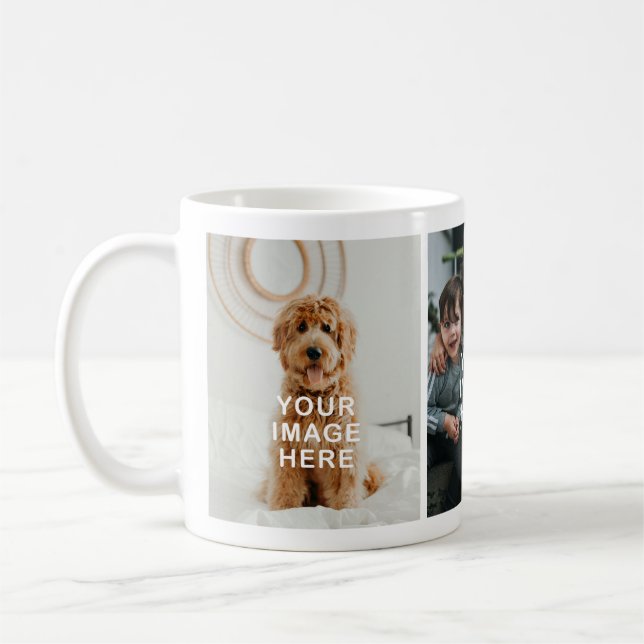 Skapa din egen enkla 3-foto kaffemugg (Vänster)
