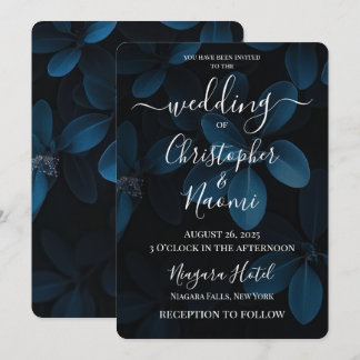 Skapa din egen enkla Mörk Löv Bröllop Inbjudningar