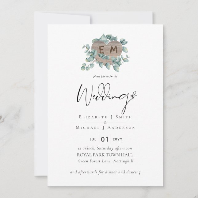 Skapa din egen eukalyptus Greenery Bröllop (Framsida)