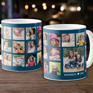 Skapa din egen familj Namn 22 Photo Collage Kaffemugg