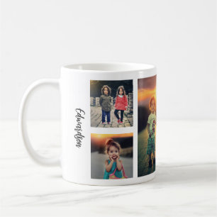 Skapa din egen familjefoto collage monogramnamn kaffemugg