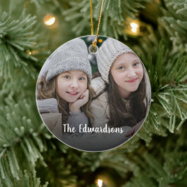 Skapa din egen familjefoto personlig jul julgransprydnad keramik