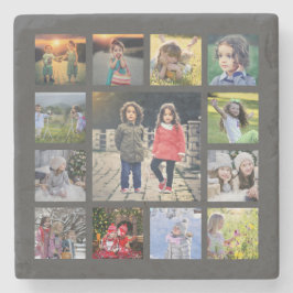Skapa din egen familjefotocollage stenunderlägg