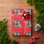Skapa din egen familjs fotokollage christmas presentpapper<br><div class="desc">Skapa ditt eget fotokollage God jul-skript Svällning Pappert Lägg till dina egna vackraste foton och lägg till din text för att anpassa.</div>