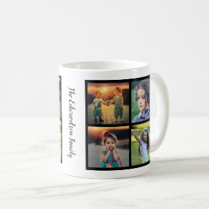 Skapa din egen familjs fotokollage-familj namn kaffemugg