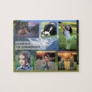 Skapa din egen familjs fotokollage-familj namn pussel