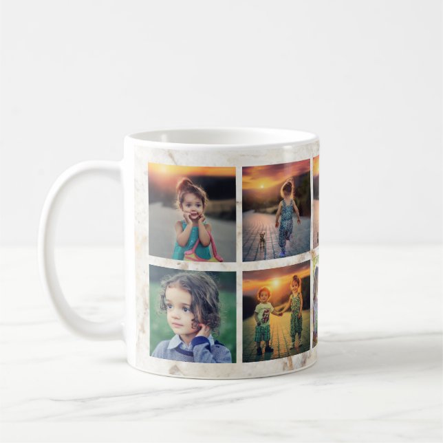 Skapa din egen familjs fotokollage kaffemugg (Vänster)