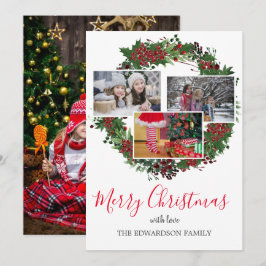 Skapa din egen familjs fotokollage Merry Julkort