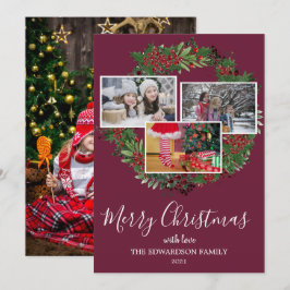 Skapa din egen familjs fotokollage Merry Julkort