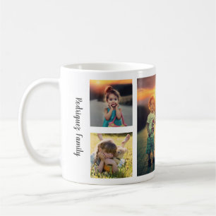 Skapa din egen familjs fotokollage monogram namn kaffemugg