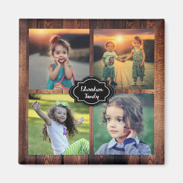 Skapa din egen familjs fotokollage monogram namn magnet