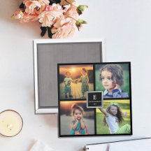 Skapa din egen familjs fotokollage monogrammad