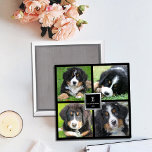 Skapa din egen familjs fotokollage monogrammad magnet<br><div class="desc">Fint keepémagnet. Skapa din egen familjs fotokollage magnet. Du kan lägga till dina egna 4 foton och lägga till ditt monogram,  namn och år.</div>