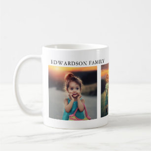 Skapa din egen familjs fotokollage monogrammat kaffemugg