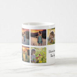 Skapa din egen familjs fotokollage namn kaffemugg