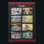 Skapa din egen familjs fotokollage namn kökshandduk<br><div class="desc">Skapa din egen familjs fotokollage namn,  kontrollerad mönster,  kökshandduk.
Du kan anpassa den och lägga till dina vackraste foton och namn.</div>
