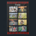 Skapa din egen familjs fotokollage namn kökshandduk<br><div class="desc">Skapa din egen familjs fotokollage namn,  kontrollerad mönster,  kökshandduk.
Du kan anpassa den och lägga till dina vackraste foton och namn.</div>