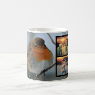 Skapa din egen familjs fotokollage-rånfågel kaffemugg