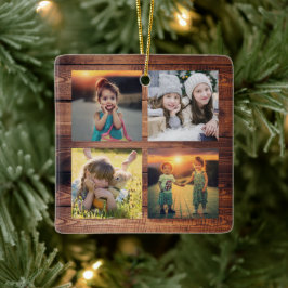 Skapa din egen familjs fotokollage unik julgransprydnad keramik