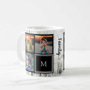 Skapa din egen familjs fotokollage vintertid träd kaffemugg