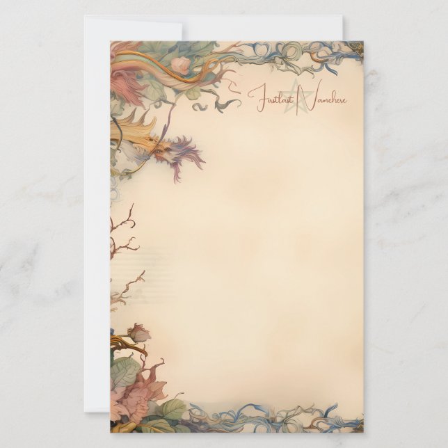 Skapa din egen fantasiträdgård Blommig brevpapper (Framsida)