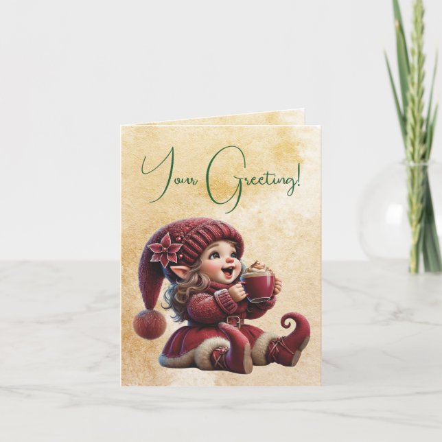 Skapa din egen fantastiska jultomte helgkort (Framsida)