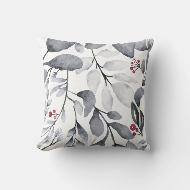 Skapa din egen Färg Change Black & Red Holly Kudde (Framsida)