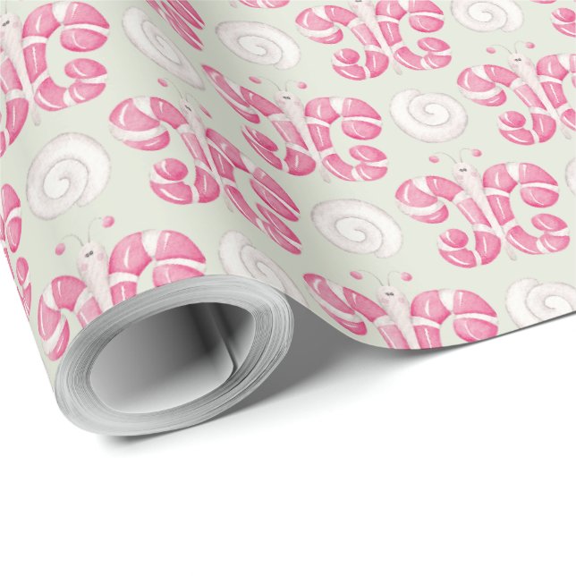 Skapa din egen Färg Choice Peppermint Butterfly Presentpapper (Rulle Hörn)