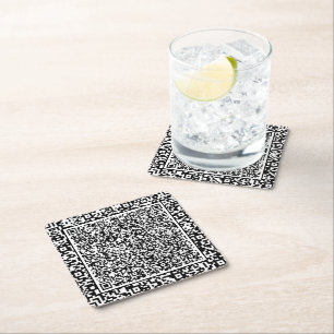 Skapa Din Egen Färg QR-kod Pappers Coasters Underlägg Papper Kvadrat