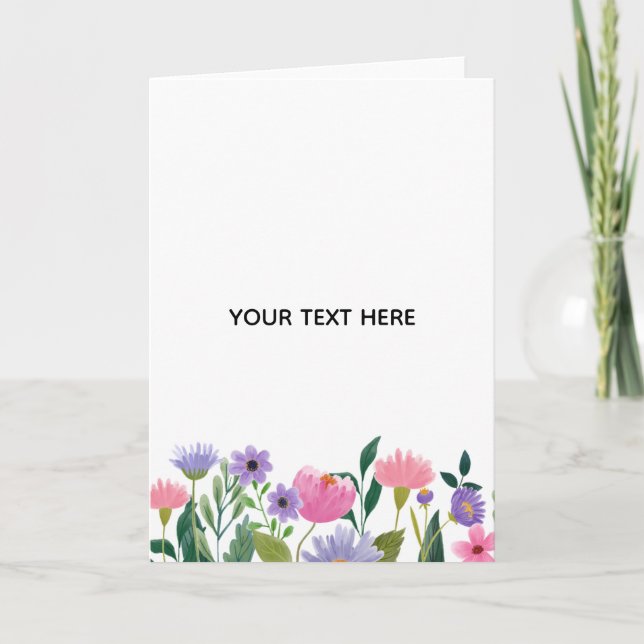 Skapa din egen färgglada blomsterkant  kort (Framsida)