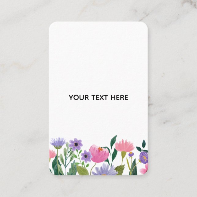 Skapa din egen färgglada blomsterkant  visitkort (Framsida)