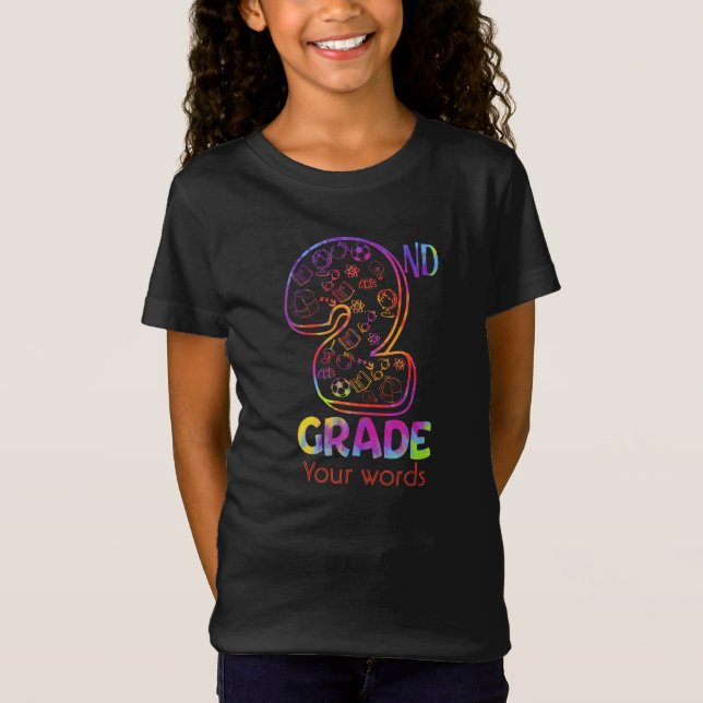 Skapa din egen färgstarka andra grader t shirt (Framsida)