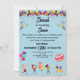 Skapa din egen färgstarka Födelsedagsfest Inbjudan