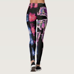 Skapa din egen färgstarka Vatten färg-konstdesign Leggings