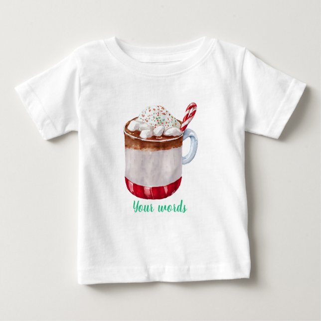 Skapa din egen Festive Peppermint Hett Cocoa T Shirt (Framsida)