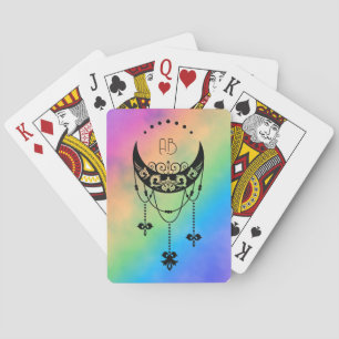 Skapa din egen filigree Boho Måne Silhouette Casinokort